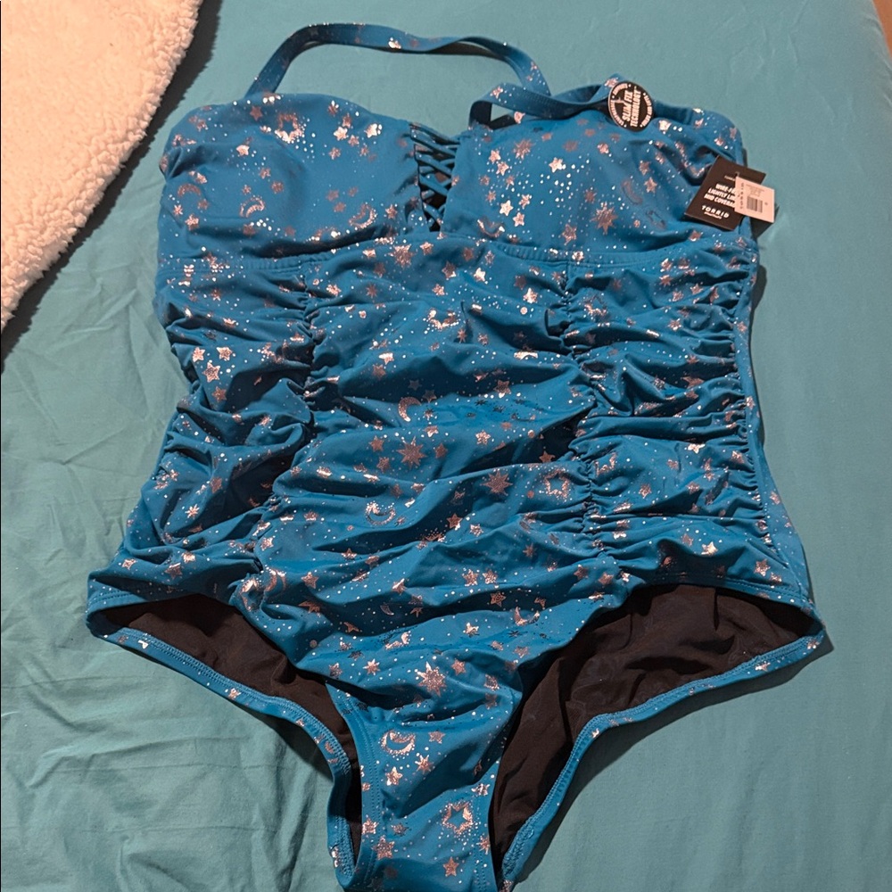 Elegant Blue Starry Women's One Piece Swimsuit